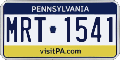 PA license plate MRT1541