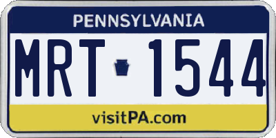 PA license plate MRT1544