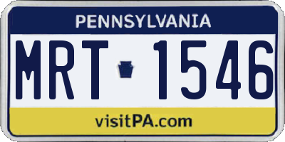 PA license plate MRT1546