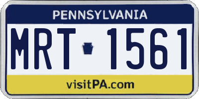 PA license plate MRT1561