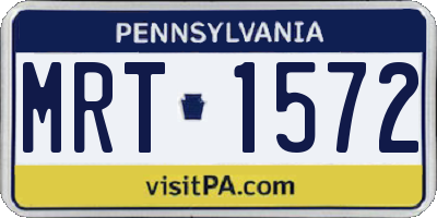 PA license plate MRT1572