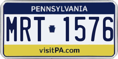 PA license plate MRT1576