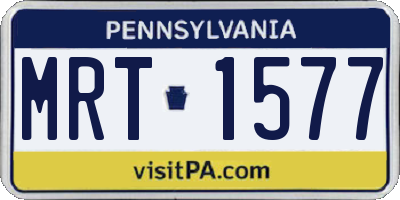 PA license plate MRT1577