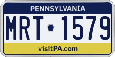 PA license plate MRT1579