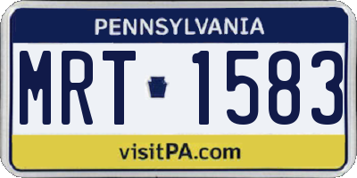 PA license plate MRT1583