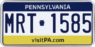 PA license plate MRT1585