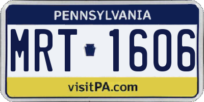 PA license plate MRT1606