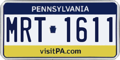 PA license plate MRT1611
