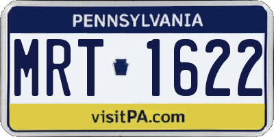PA license plate MRT1622