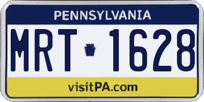 PA license plate MRT1628