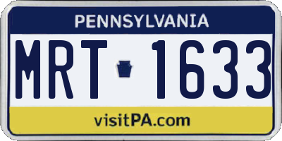 PA license plate MRT1633