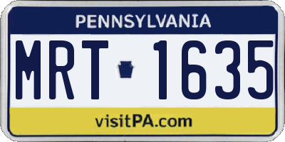 PA license plate MRT1635