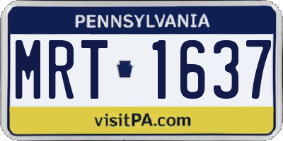 PA license plate MRT1637