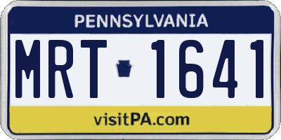 PA license plate MRT1641