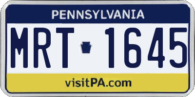 PA license plate MRT1645