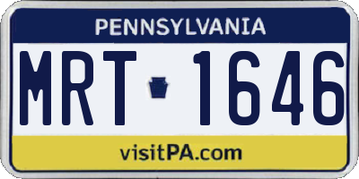 PA license plate MRT1646