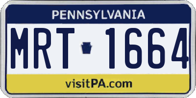 PA license plate MRT1664