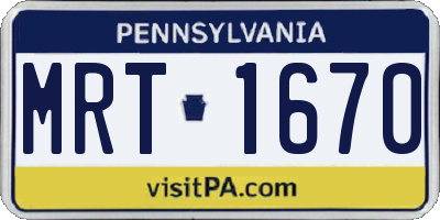 PA license plate MRT1670