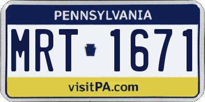 PA license plate MRT1671