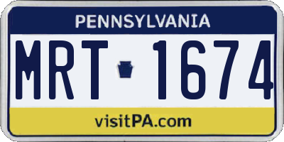 PA license plate MRT1674