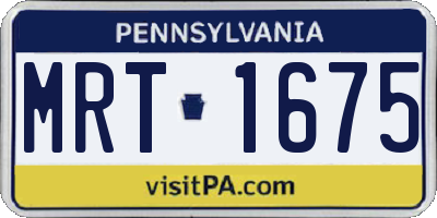 PA license plate MRT1675