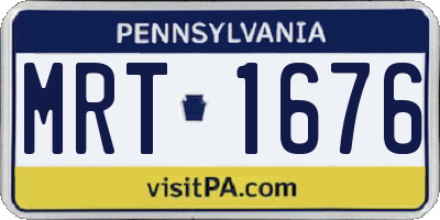 PA license plate MRT1676