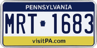 PA license plate MRT1683