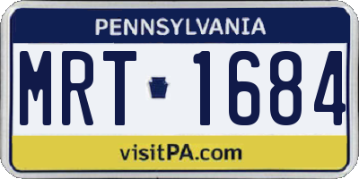 PA license plate MRT1684