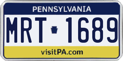 PA license plate MRT1689