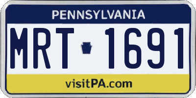 PA license plate MRT1691