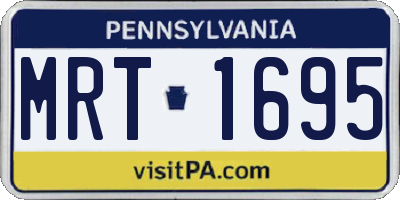 PA license plate MRT1695