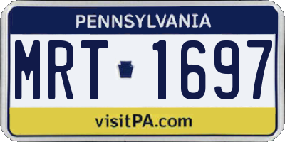 PA license plate MRT1697