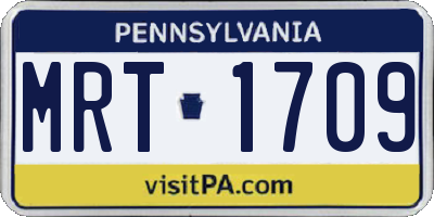 PA license plate MRT1709