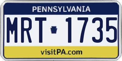 PA license plate MRT1735
