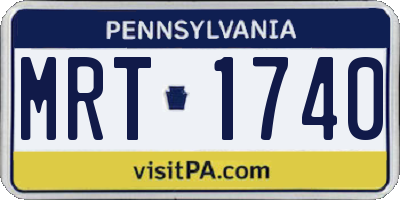 PA license plate MRT1740