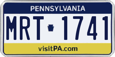 PA license plate MRT1741
