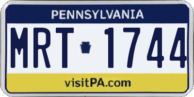 PA license plate MRT1744