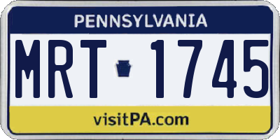 PA license plate MRT1745