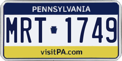 PA license plate MRT1749