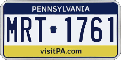 PA license plate MRT1761