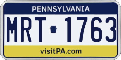 PA license plate MRT1763