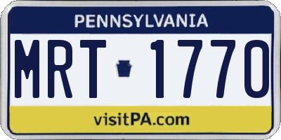 PA license plate MRT1770