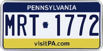 PA license plate MRT1772