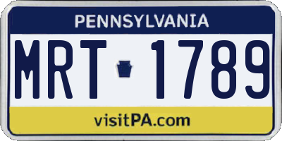 PA license plate MRT1789
