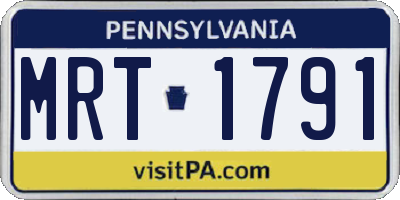 PA license plate MRT1791