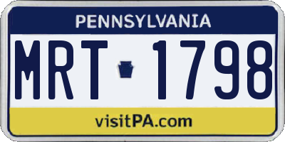 PA license plate MRT1798