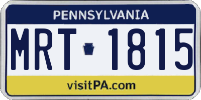 PA license plate MRT1815