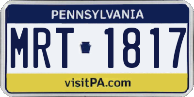 PA license plate MRT1817