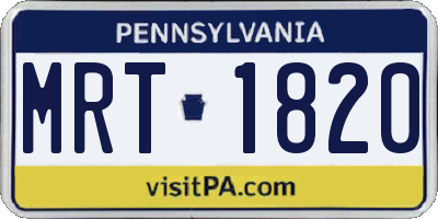 PA license plate MRT1820