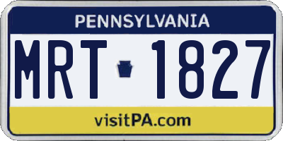 PA license plate MRT1827